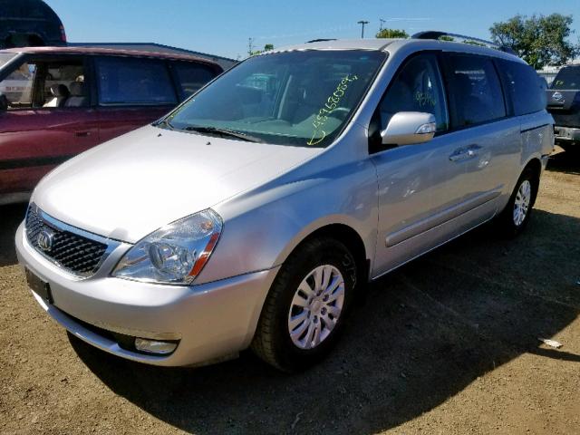 KNDMG4C78E6548894 - 2014 KIA SEDONA LX SILVER photo 2