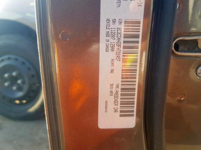 2C3CDXHG9FH722457 - 2015 DODGE CHARGER SX GRAY photo 10