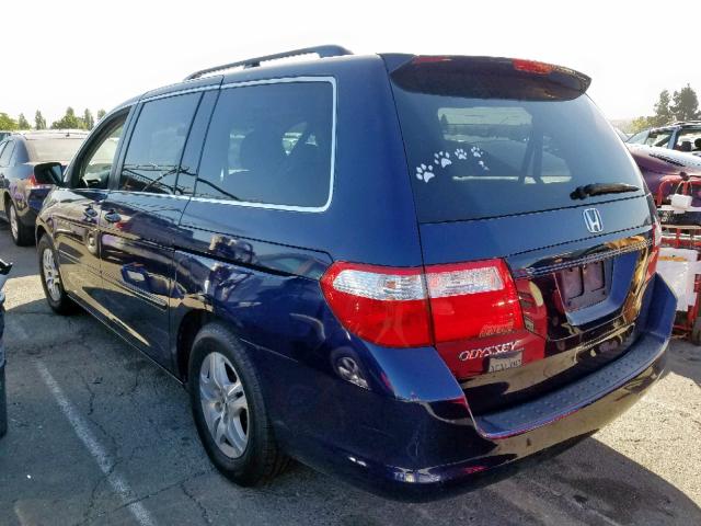 5FNRL38666B059573 - 2006 HONDA ODYSSEY EX BLUE photo 3