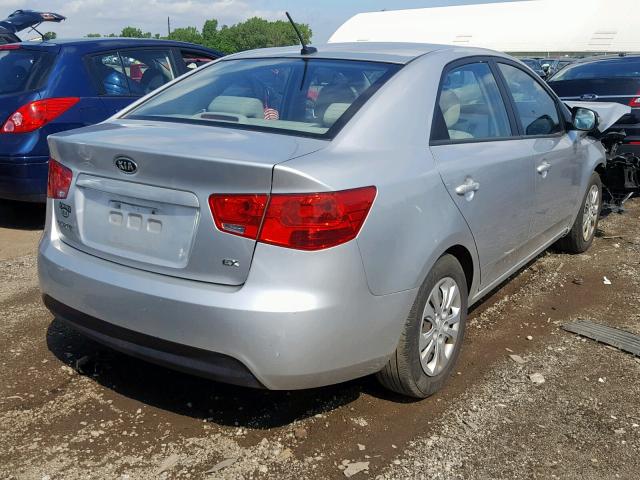 KNAFU4A24A5866405 - 2010 KIA FORTE EX SILVER photo 4