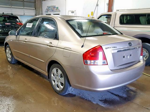 KNAFE221795617504 - 2009 KIA SPECTRA EX TAN photo 3