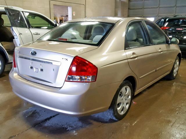 KNAFE221795617504 - 2009 KIA SPECTRA EX TAN photo 4