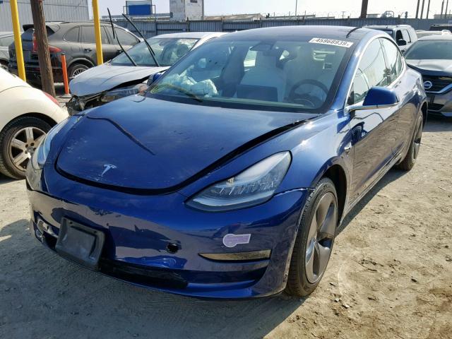 5YJ3E1EAXJF169371 - 2018 TESLA MODEL 3 BLUE photo 2