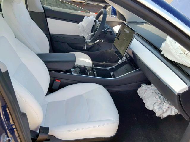 5YJ3E1EAXJF169371 - 2018 TESLA MODEL 3 BLUE photo 5