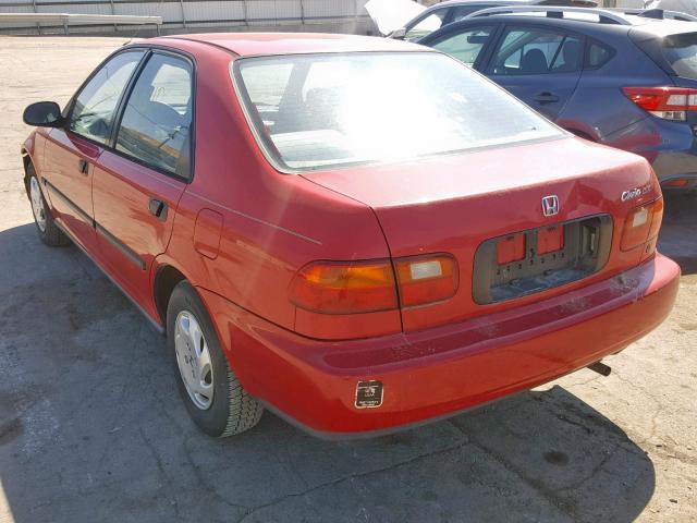 1HGEG8648SL023166 - 1995 HONDA CIVIC DX RED photo 3