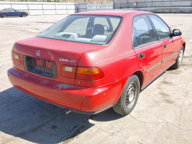 1HGEG8648SL023166 - 1995 HONDA CIVIC DX RED photo 4