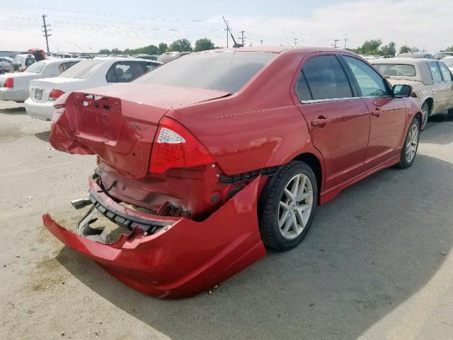 3FAHP0KC4BR184759 - 2011 FORD FUSION SPO RED photo 4