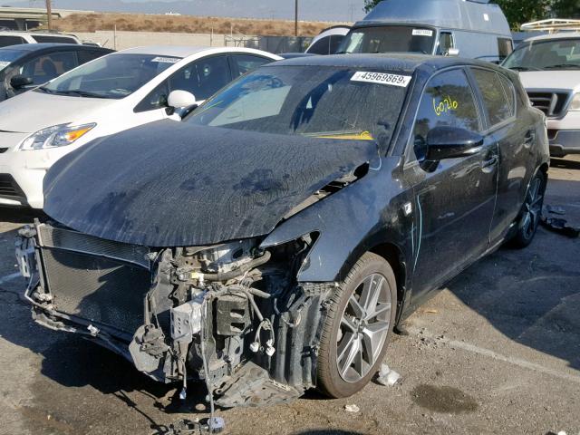 JTHKD5BH2F2225822 - 2015 LEXUS CT 200 BLACK photo 2