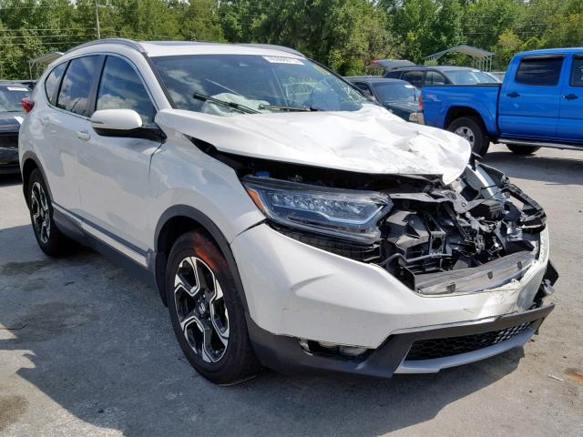 2HKRW1H96JH501199 - 2018 HONDA CR-V TOURI WHITE photo 1