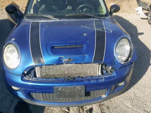 WMWMF73567TL89734 - 2007 MINI COOPER S BLUE photo 7