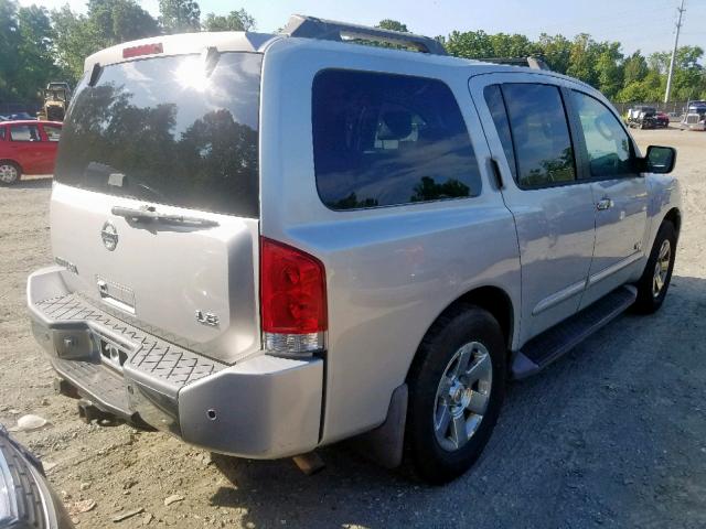 5N1BA08C57N710069 - 2007 NISSAN ARMADA SE SILVER photo 4