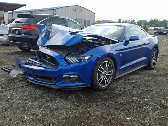 1FA6P8CF0H5289048 - 2017 FORD MUSTANG GT BLUE photo 2