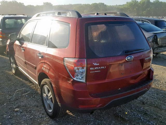 JF2SH6BC3AH795738 - 2010 SUBARU FORESTER X RED photo 3