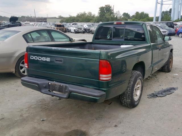 1B7GL22X3YS692847 - 2000 DODGE DAKOTA GREEN photo 4