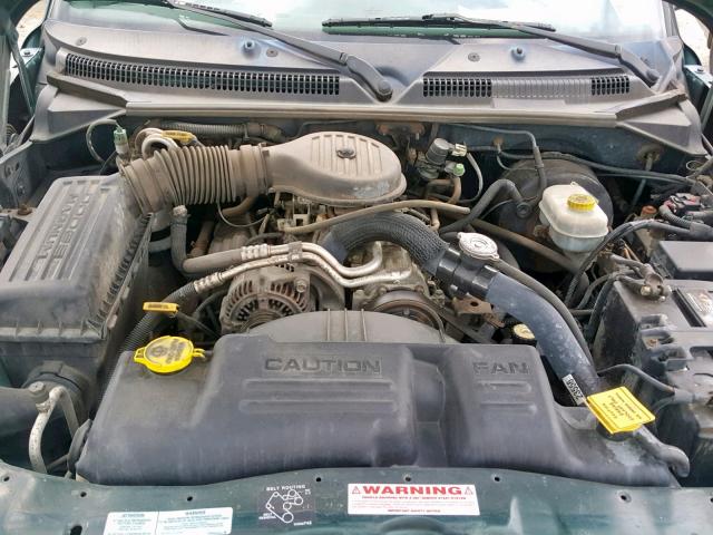 1B7GL22X3YS692847 - 2000 DODGE DAKOTA GREEN photo 7