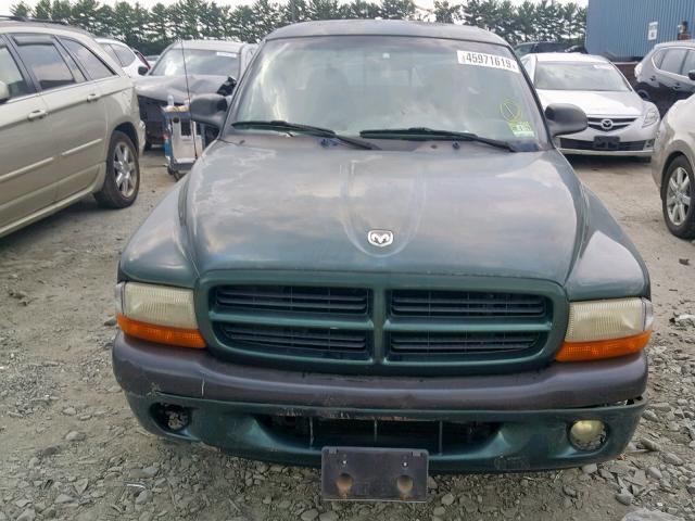 1B7GL22X3YS692847 - 2000 DODGE DAKOTA GREEN photo 9