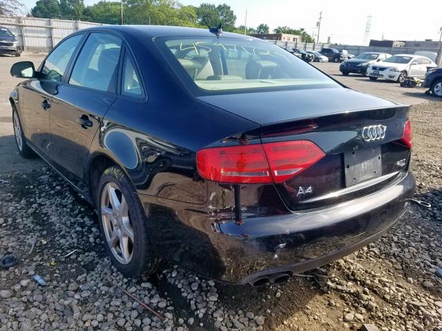 WAULF78K29N011699 - 2009 AUDI A4 2.0T QU BLACK photo 3