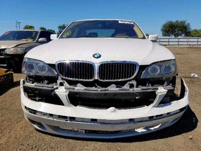 WBAHL83538DT12346 - 2008 BMW 750 I WHITE photo 9