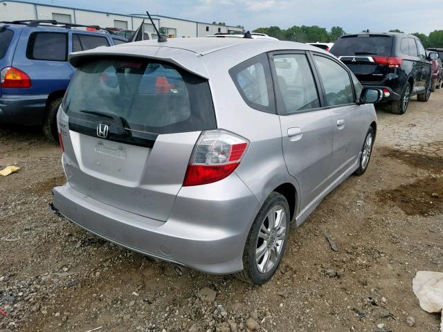 JHMGE8H56BC000793 - 2011 HONDA FIT SPORT SILVER photo 4