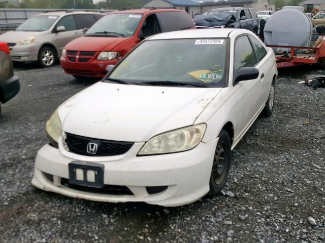 1HGEM22195L070597 - 2005 HONDA CIVIC DX V WHITE photo 2