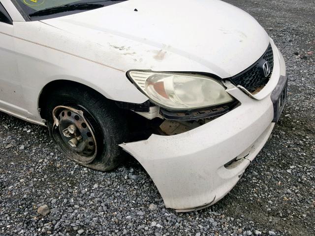 1HGEM22195L070597 - 2005 HONDA CIVIC DX V WHITE photo 9