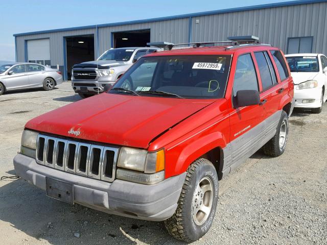 1J4GZ58S3TC350761 - 1996 JEEP GRAND CHER RED photo 2