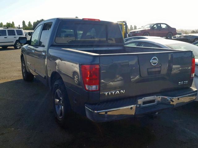 1N6AA07A85N507963 - 2005 NISSAN TITAN XE CHARCOAL photo 3