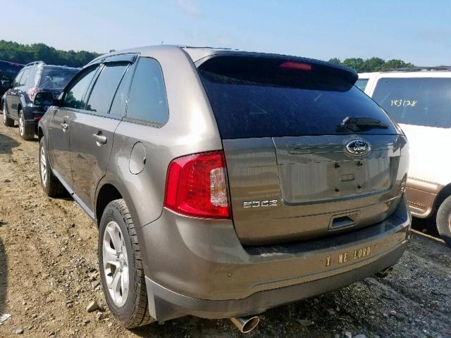 2FMDK4JC4DBA14625 - 2013 FORD EDGE SEL GOLD photo 3