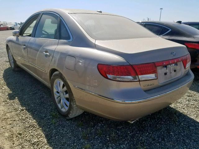 KMHFC46F68A273904 - 2008 HYUNDAI AZERA SE BEIGE photo 3