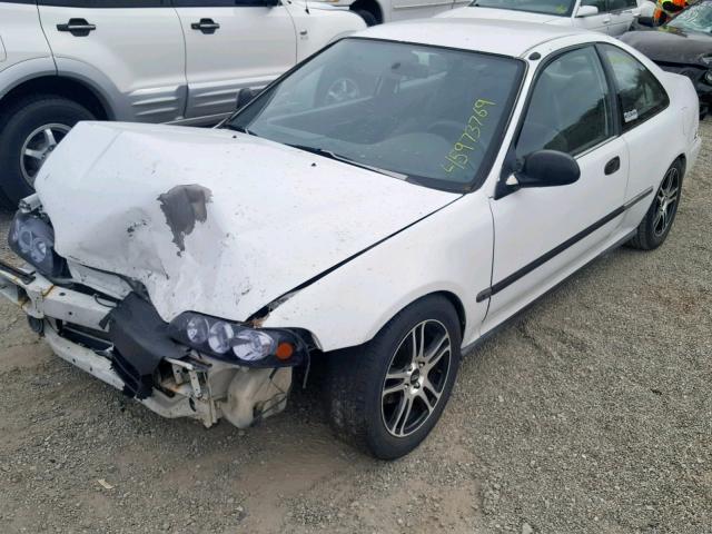 2HGEJ2122SH553912 - 1995 HONDA CIVIC DX WHITE photo 2