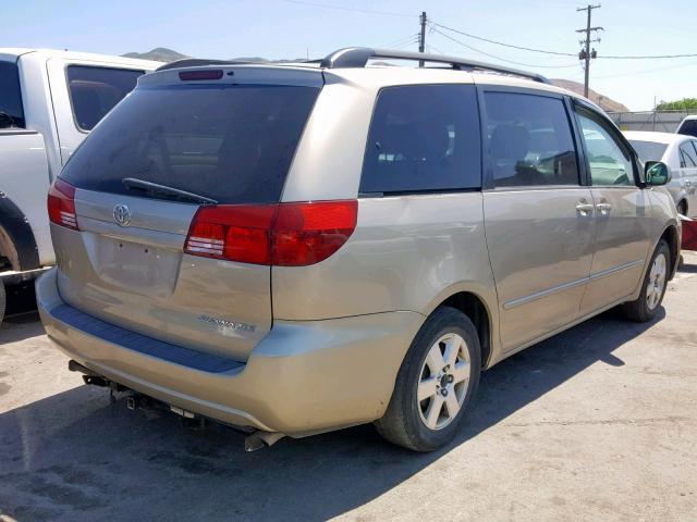 5TDZA22C04S176993 - 2004 TOYOTA SIENNA XLE GOLD photo 4