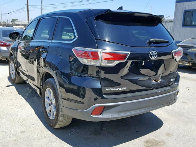 5TDKKRFH7FS048119 - 2015 TOYOTA HIGHLANDER BLACK photo 3