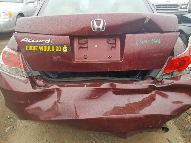 1HGCP26818A137456 - 2008 HONDA ACCORD EXL RED photo 9