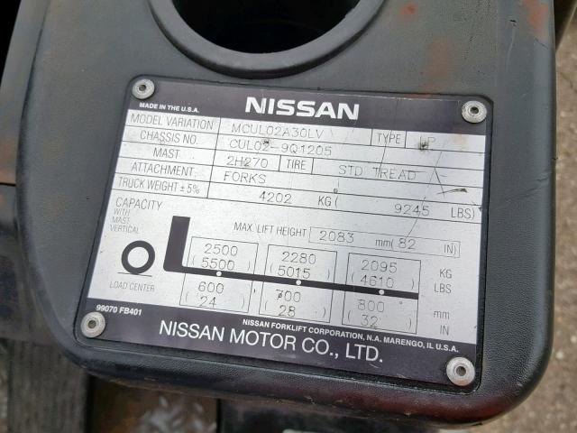 CUL029Q1205 - 2006 NISSAN FORK LIFT GRAY photo 10