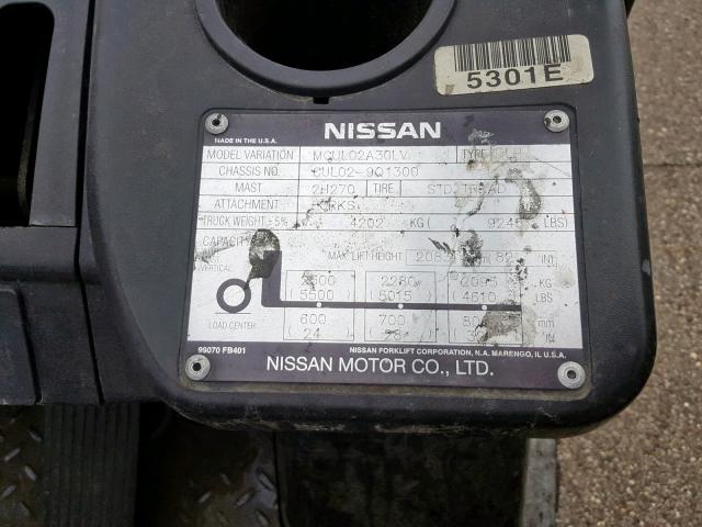 CUL029Q1300 - 2006 NISSAN FORK LIFT SILVER photo 10