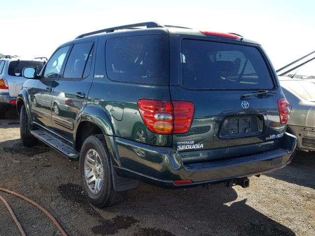 5TDBT48A84S217044 - 2004 TOYOTA SEQUOIA LI GREEN photo 3