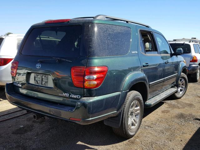 5TDBT48A84S217044 - 2004 TOYOTA SEQUOIA LI GREEN photo 4