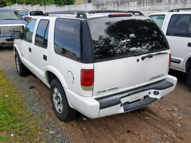 1GNDT13X03K166218 - 2003 CHEVROLET BLAZER WHITE photo 3