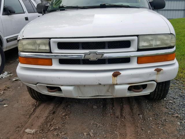 1GNDT13X03K166218 - 2003 CHEVROLET BLAZER WHITE photo 9