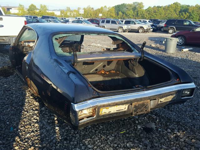 136370B230585 - 1970 CHEVROLET CHEVELL BLACK photo 3