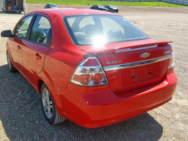 KL1TG5DE4BB141406 - 2011 CHEVROLET AVEO LT RED photo 3