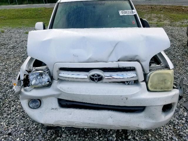 5TDZT38A05S264014 - 2005 TOYOTA SEQUOIA LI WHITE photo 7