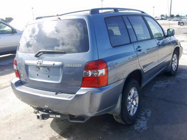 JTEGP21AX50059394 - 2005 TOYOTA HIGHLANDER BLUE photo 4