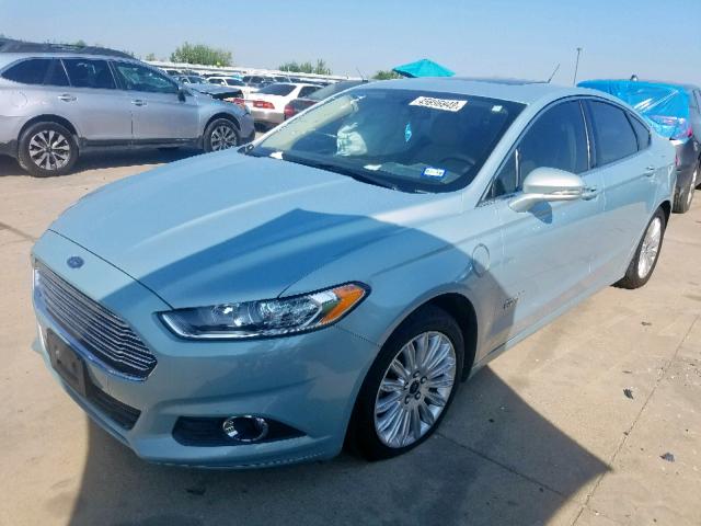 3FA6P0PU1ER219433 - 2014 FORD FUSION SE TEAL photo 2