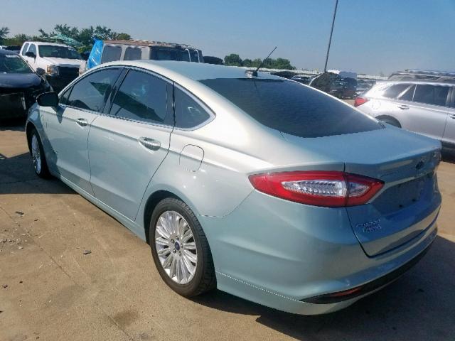 3FA6P0PU1ER219433 - 2014 FORD FUSION SE TEAL photo 3