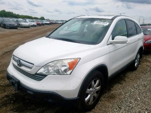 5J6RE48798L034329 - 2008 HONDA CR-V EXL WHITE photo 2