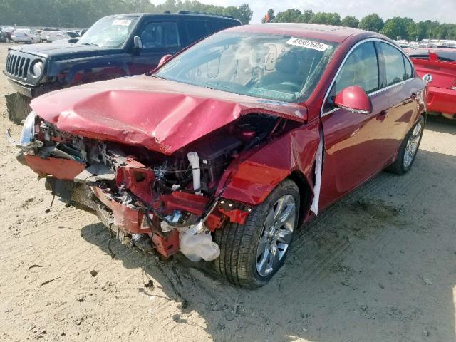 2G4GN5EX2F9280498 - 2015 BUICK REGAL PREM RED photo 2