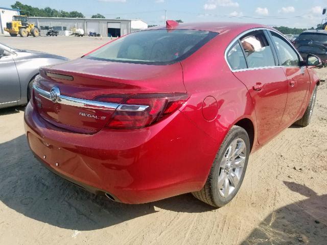 2G4GN5EX2F9280498 - 2015 BUICK REGAL PREM RED photo 4