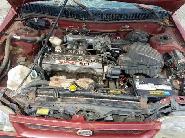 1Y1SK5469MZ000218 - 1991 GEO PRIZM BASE أحمر صورة 7