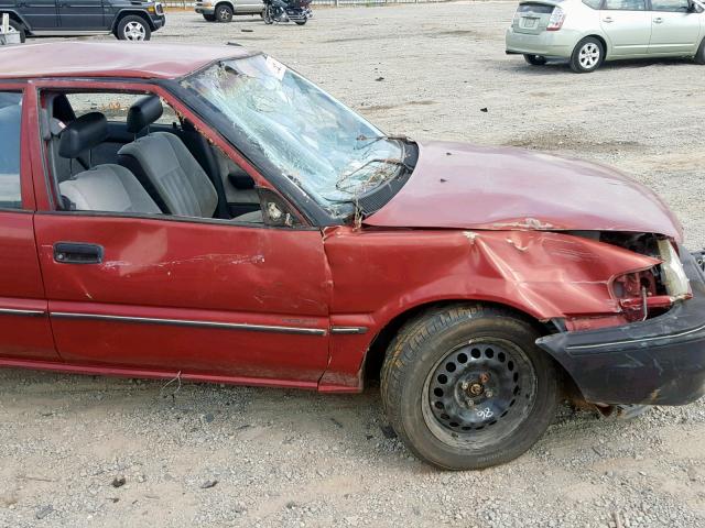 1Y1SK5469MZ000218 - 1991 GEO PRIZM BASE أحمر صورة 9